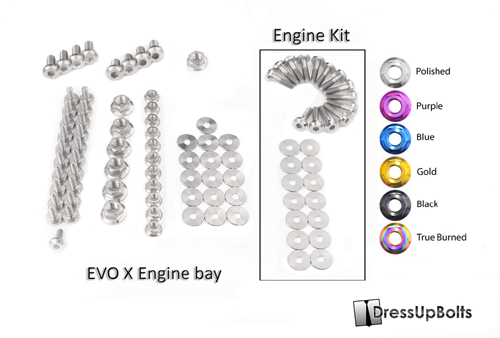 Dress Up Bolts Titanium Engine Bay Kit - EVO X
