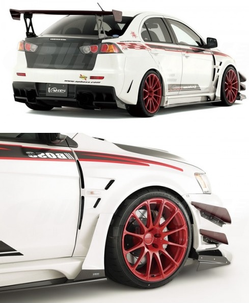 VARIS Widebody Front Wide Fender Kit, FRP for the Mitsubishi Evo X