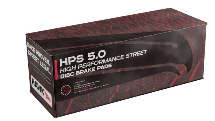 Hawk Performance (1-piece front rotor) High Perf. Street 5.0 Rear Brake Pads for EVO X