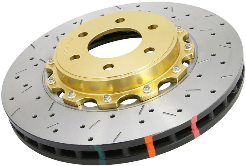DBA Front Drilled & Slotted 5000 Series 2 Piece Rotor Assembled w/ Black Hat for EVO X