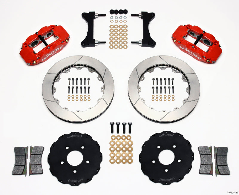 Wilwood Narrow Superlite 6R Front Hat Kit 13.06in Red for EVO 8
