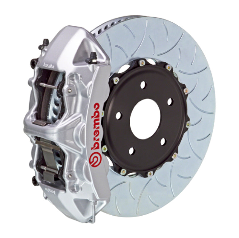 Brembo IXFront GT BBK 6 Piston Cast 350x34 2pc Rotor Slotted Type3-Silver for EVO 8/9