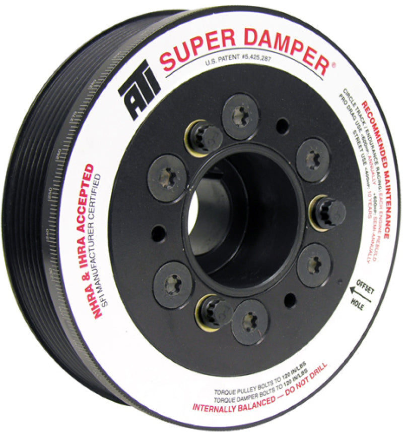 ATI Damper - 5.67in - Alum - 6 Grv - - 3 Percent UD - - 1Pc for EVO X
