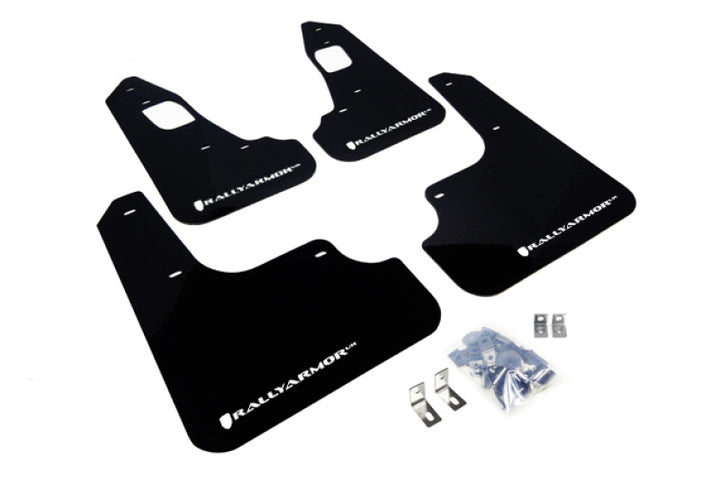 Rally Armor Black UR Mud Flap w/ White Logo for EVO X