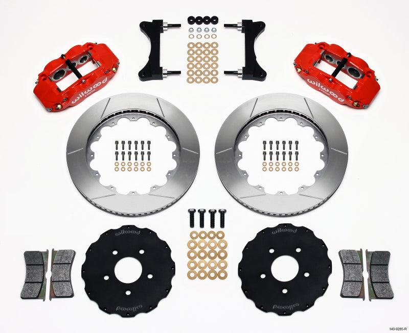 Wilwood Narrow Superlite 6R Front Hat Kit 14.00in Red for EVO 8