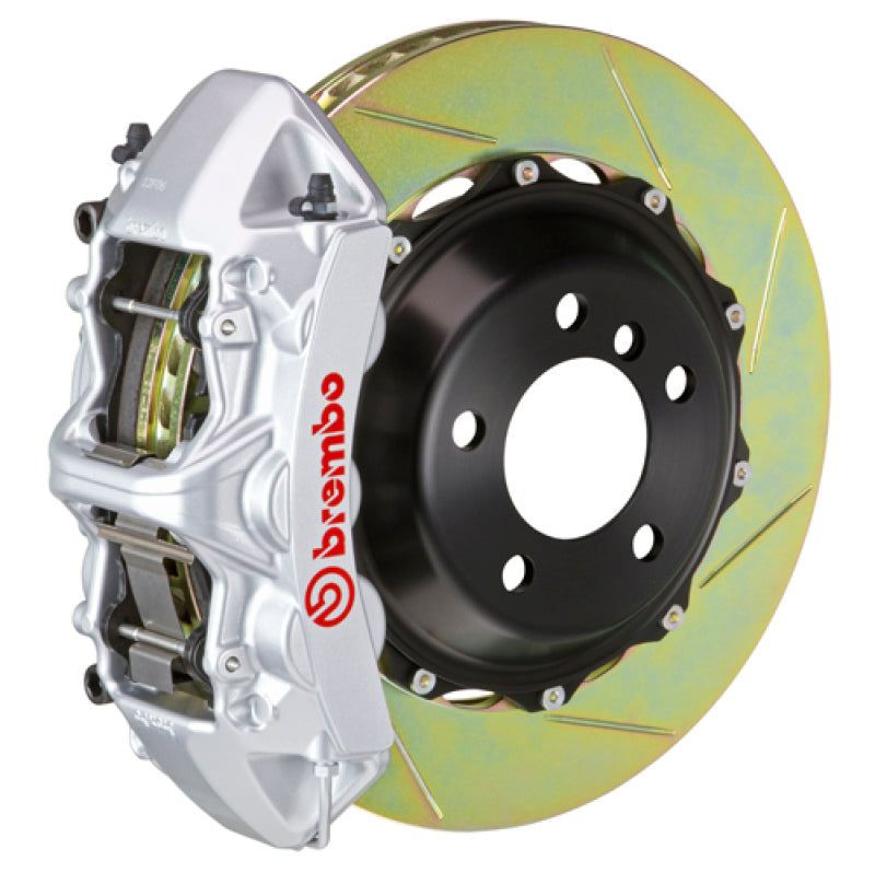 Brembo Front GT BBK 6 Piston Cast 380x32 2pc Rotor Slotted Type-1-Silver for EVO X