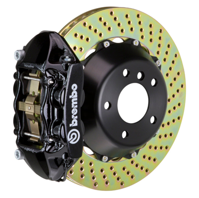 Brembo Front GT BBK 4 Piston Cast 365x29 2pc Rotor Drilled-Black for Lancer Ralliart