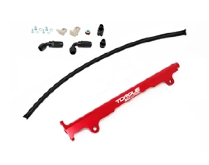 Torque Solution Solution Billet Aluminum Fuel Rail - Red for EVO X