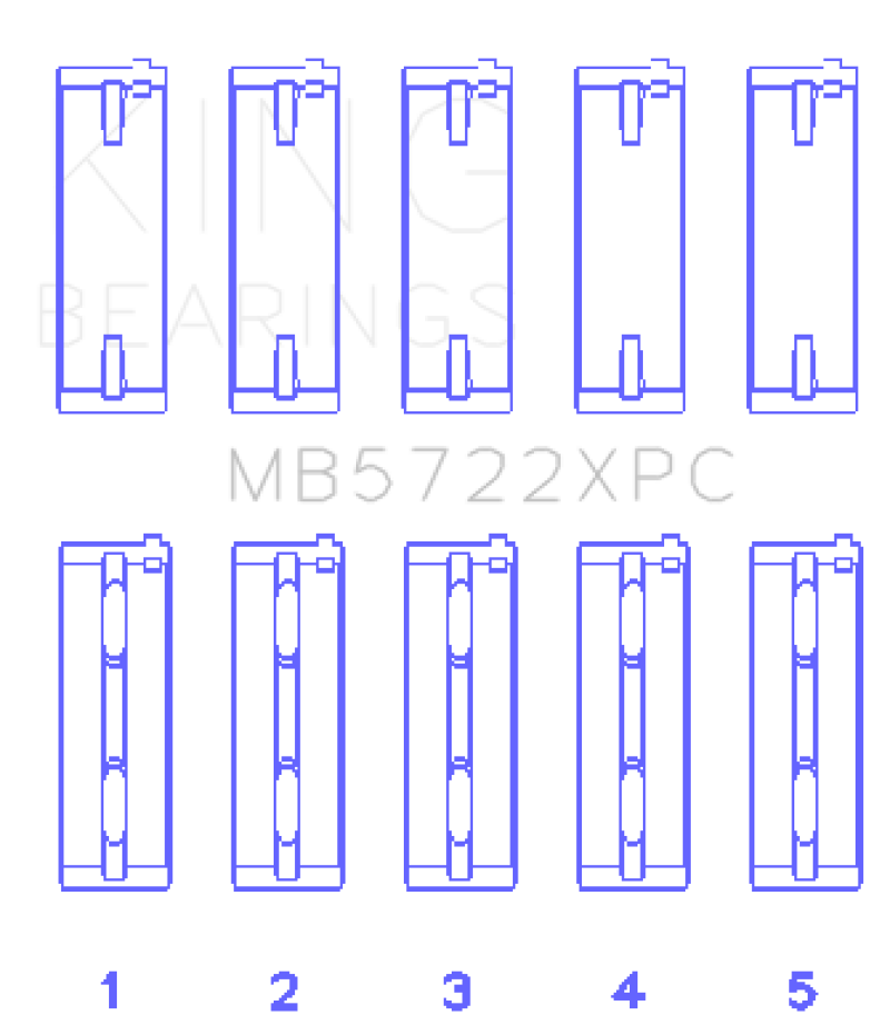 King Engine Bearings 4B11T (Size 0.5) Coated Performance Main Bearing Set for EVO X