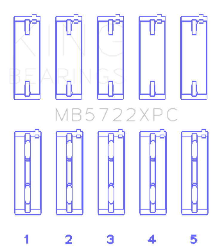 King Engine Bearings 4B11T (Size 0.5) Coated Performance Main Bearing Set for EVO X
