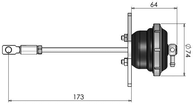 Turbosmart IWG75 24 PSI Black Internal Wastegate Actuator for EVO X