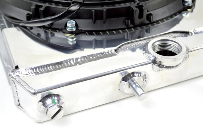 CSF Full-Slim Radiator w/12in Fan & Shroud/-16AN & Slip On Fitting for EVO 8/9