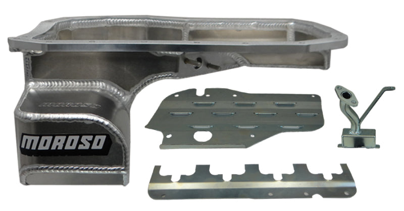 Moroso (w/Lower Intercooler Pipe) Road Race Baffled Wet Sump 6.5qt Alum Oil Pan for EVO 8/9