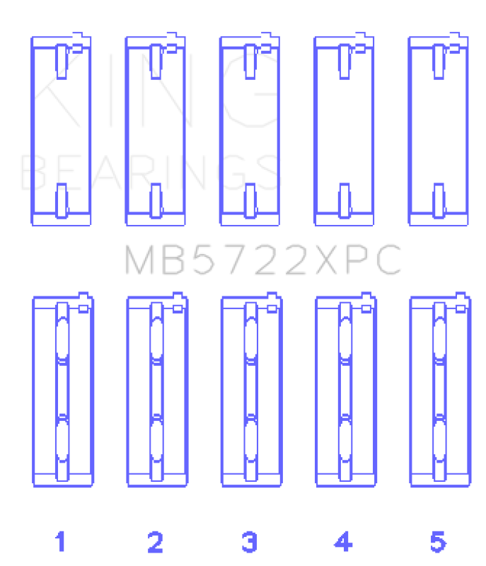 King Engine Bearings 4B11T (Size .026) Coated Performance Main Bearing Set for EVO X