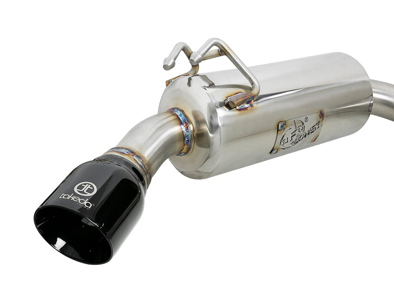 aFe Takeda 3in. to 2.5in. 304 SS C/B Exhaust I4-2.0L (t) - Black Tips for EVO X