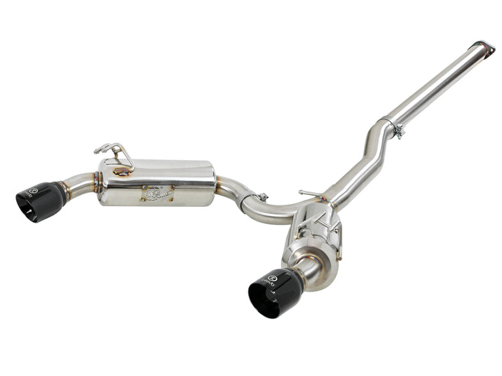 aFe Takeda 3in. to 2.5in. 304 SS C/B Exhaust I4-2.0L (t) - Black Tips for EVO X