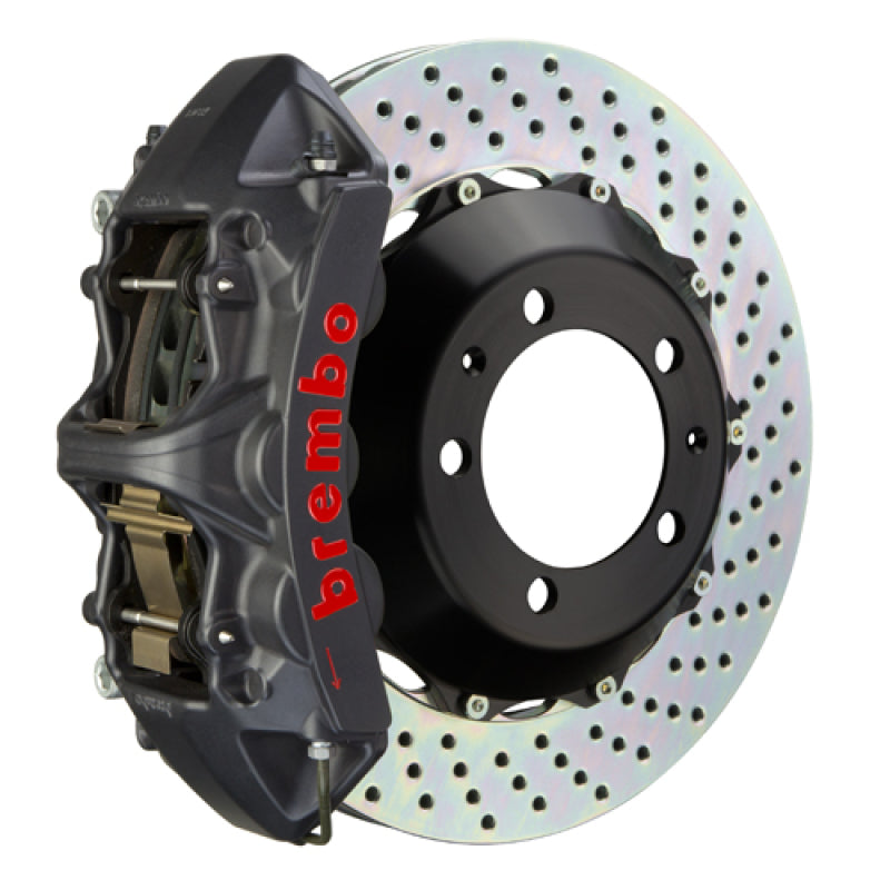 Brembo IXFront GTS BBK 6 Piston Cast 355x32 2pc Rotor Drilled-Black HA for EVO 8/9
