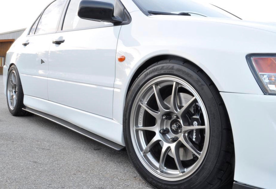 Rexpeed Carbon Fiber Side Skirt Extensions - EVO 8/9