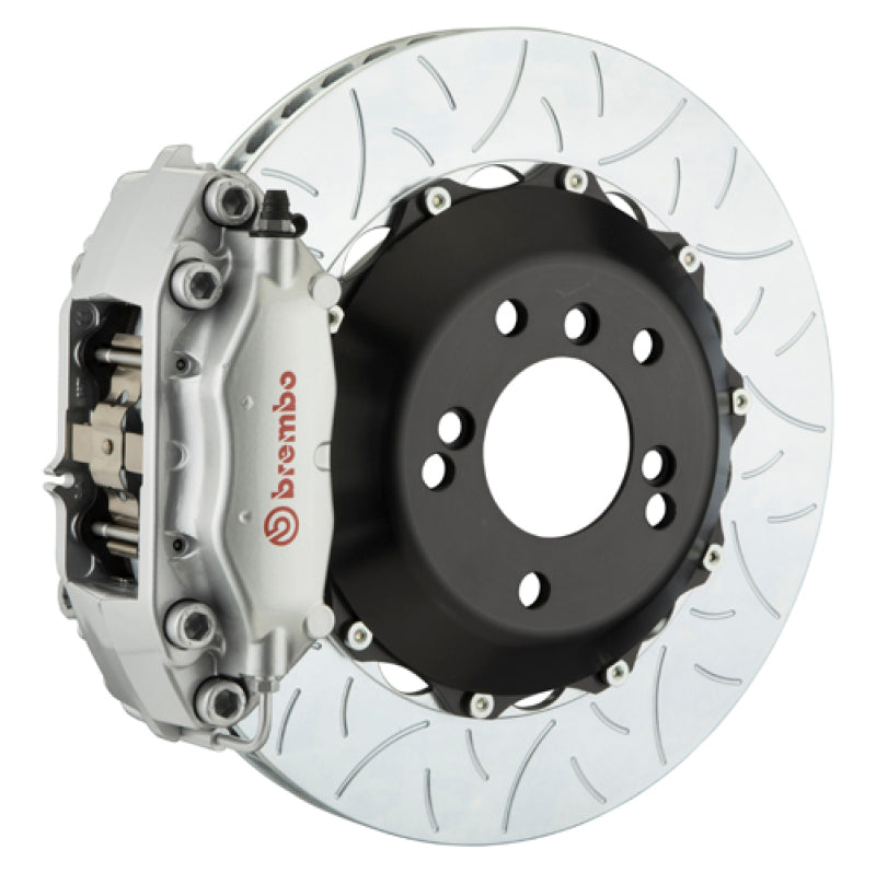 Brembo Rear GT BBK 4 Piston Cast 345x28 2pc Rotor Slotted Type-3-Silver for EVO X
