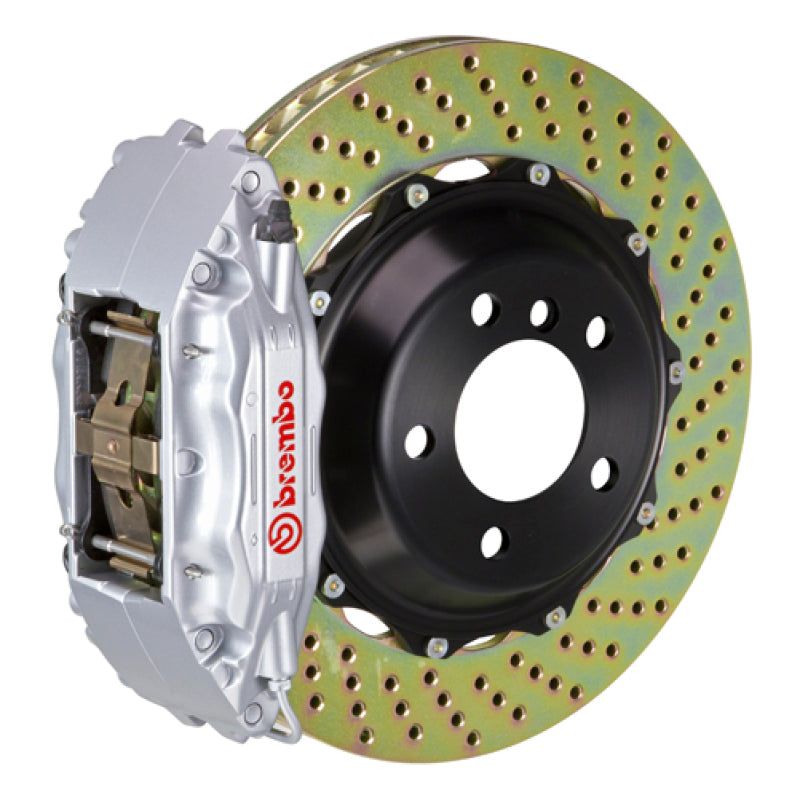 Brembo IXFront GT BBK 4 Piston Cast 2pc 355x32 2pc Rotor Drilled-Silver for EVO 8/9