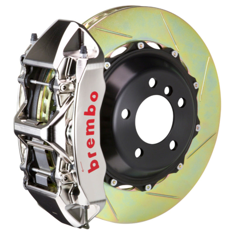 Brembo Fr GTR BBK 6 Piston Billet 355x32 2pc Rotor Slotted Type1 - Nickel for EVO 8/9