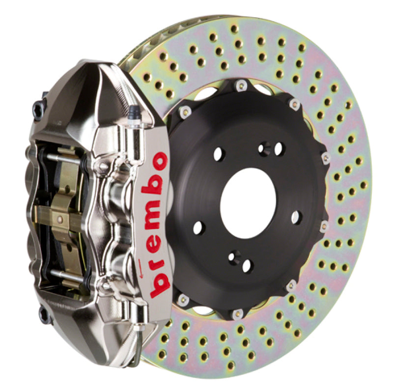 Brembo IXRear GTR BBK 4 Piston Billet 328x28 2pc Rotor Drilled- Nickel for EVO 8/9