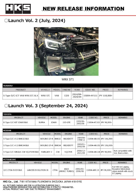 HKS OEM Style O/C BLK for EVO 9