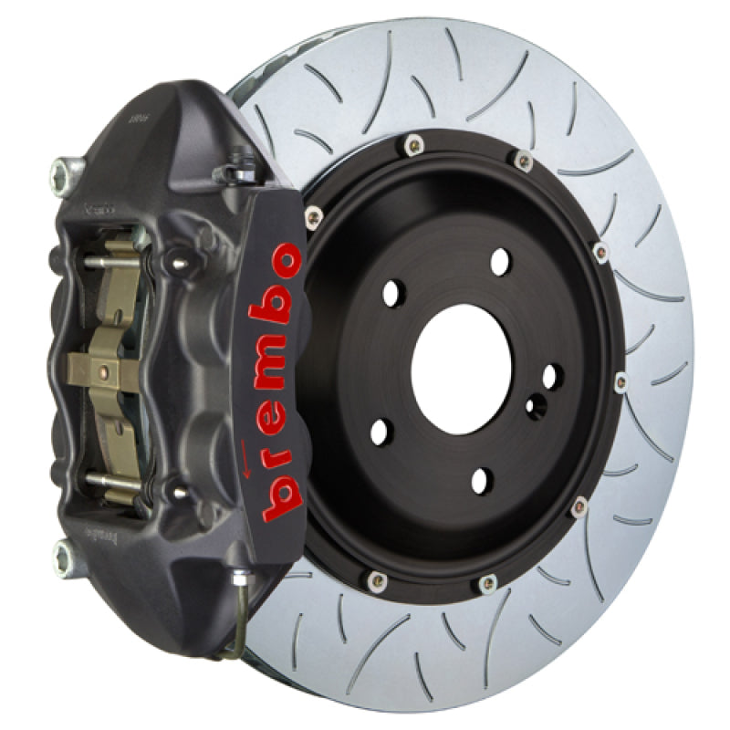 Brembo Rear GTS BBK 4 Piston Cast 345x28 2pc Rotor Slotted Type-3-Black HA for EVO X