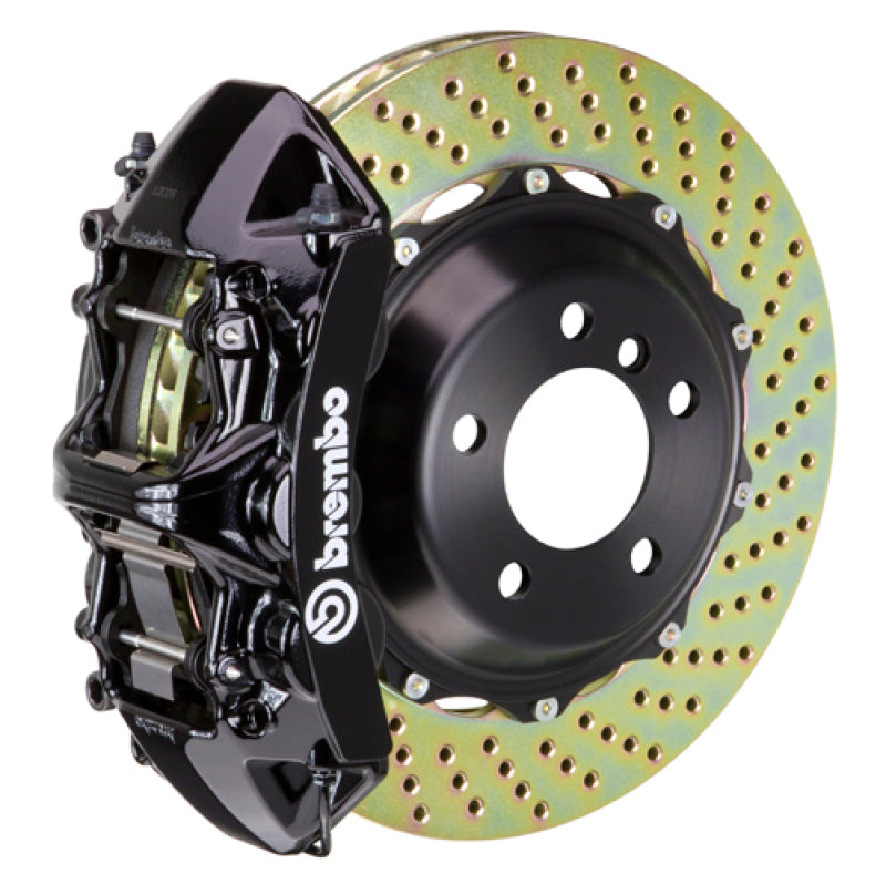 Brembo Front GT BBK 6 Piston Cast 355x32 2pc Rotor Drilled-Black for EVO 8/9