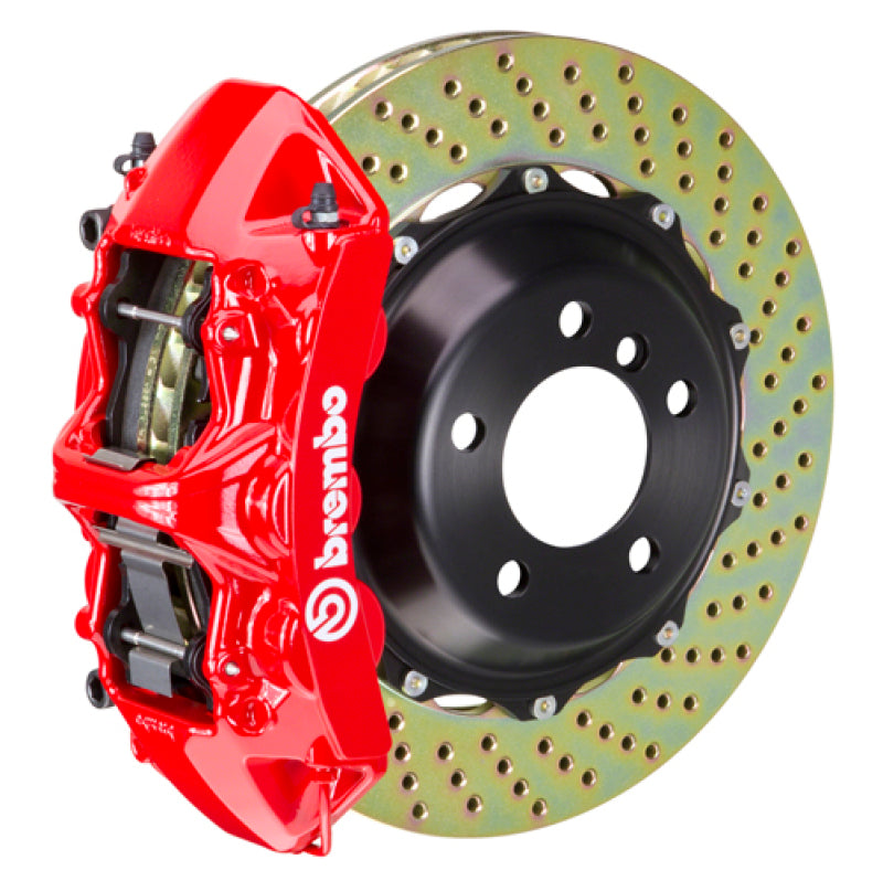 Brembo Front GT BBK 6 Piston Cast 380x32 2pc Rotor Drilled-Red for EVO X