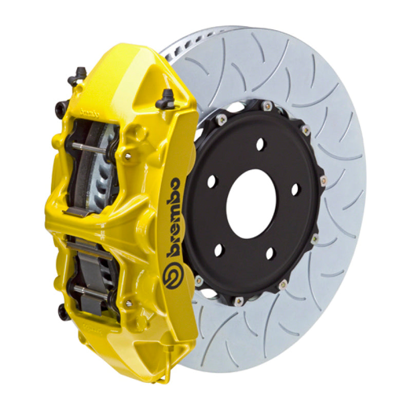 Brembo IXFront GT BBK 6 Piston Cast 350x34 2pc Rotor Slotted Type3- Yellow for EVO 8/9