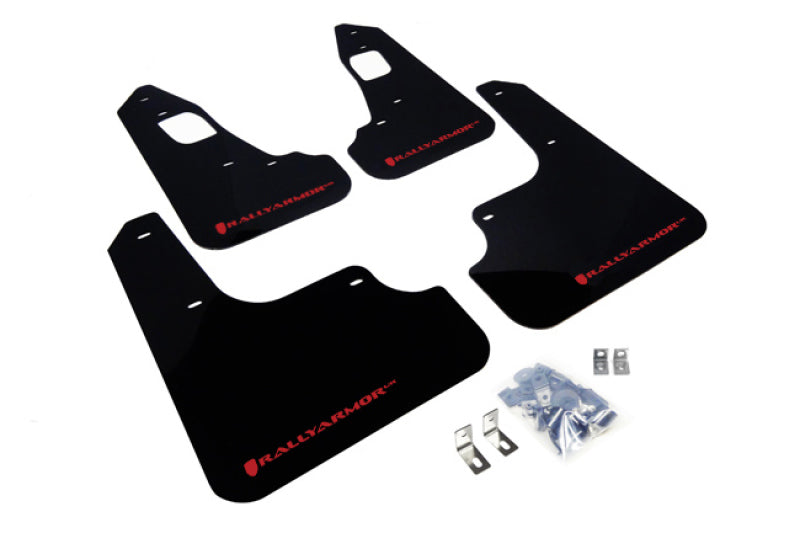 Rally Armor Black UR Mud Flap w/ Red Logo for EVO X