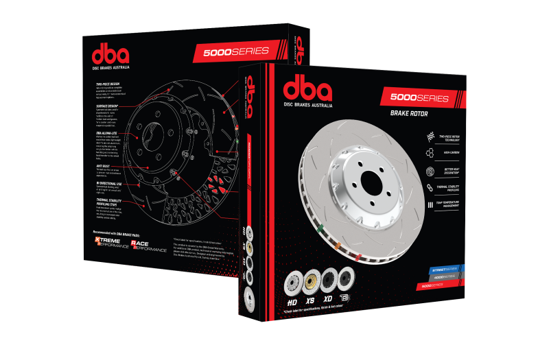 DBA Black Front Drilled & Slotted 5000 Series for EVO 9