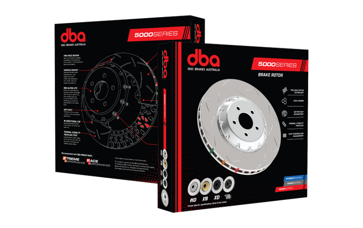 DBA Black Front Drilled & Slotted 5000 Series for EVO 9