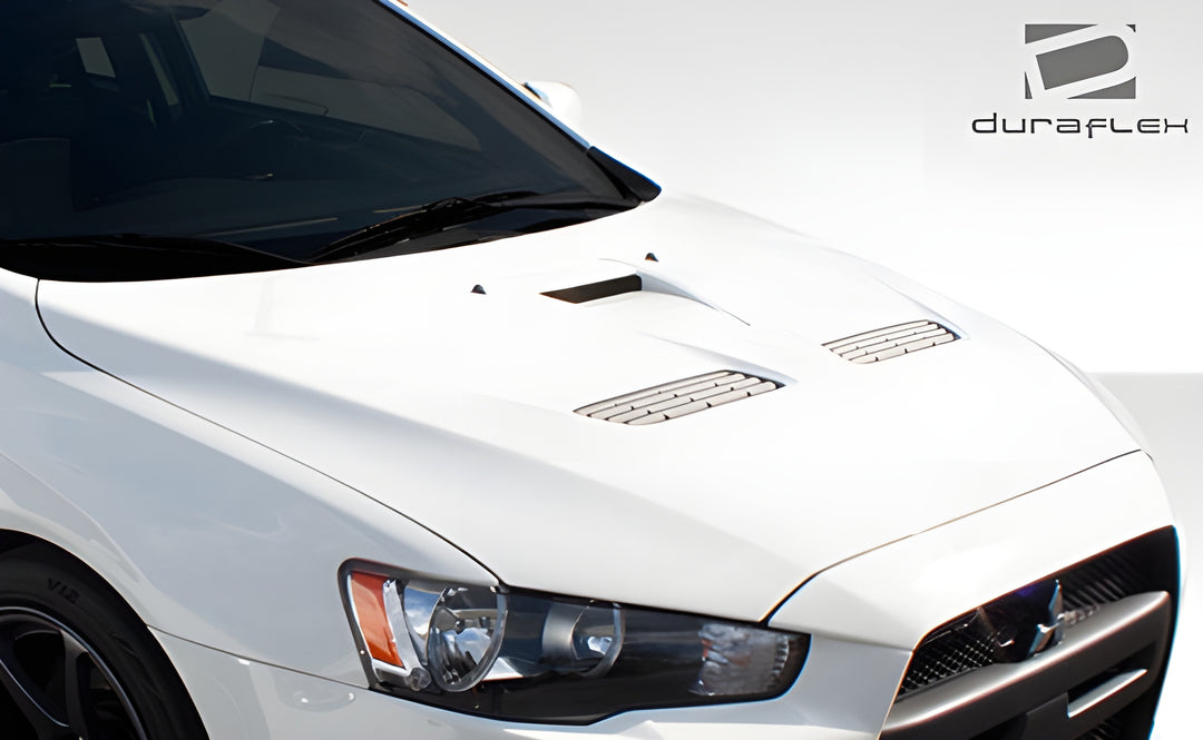 Extreme Dimensions 1 Piece Duraflex Evo X Look Hood - Lancer 2008 to 2015