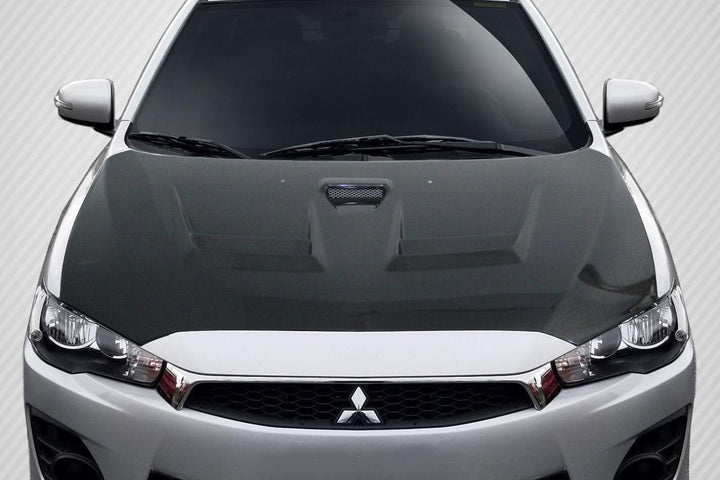 Extreme Dimensions Carbon Creations D Spec Hood - 1 Piece - 08-17 Lancer / EVO X