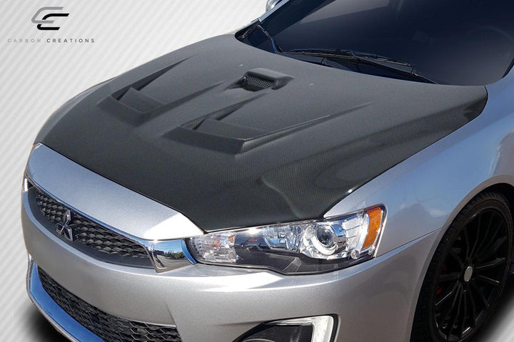 Extreme Dimensions Carbon Creations D Spec Hood - 1 Piece - 08-17 Lancer / EVO X