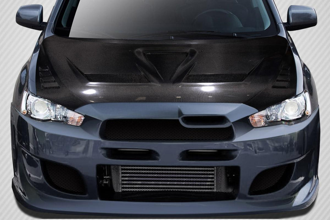 Extreme Dimensions Carbon Creations DriTech Race Hood - 1 Piece - 08-17 Lancer / EVO X