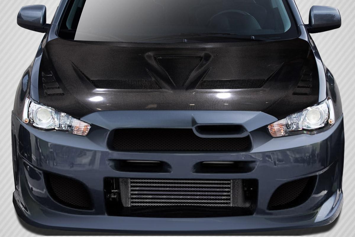 Extreme Dimensions Carbon Creations DriTech Race Hood - 1 Piece - 08-17 Lancer / EVO X