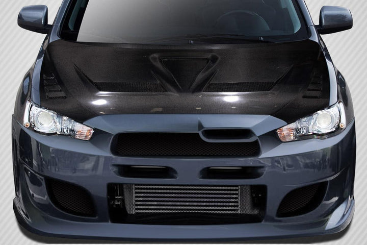 Extreme Dimensions Carbon Creations DriTech Race Hood - 1 Piece - 08-17 Lancer / EVO X