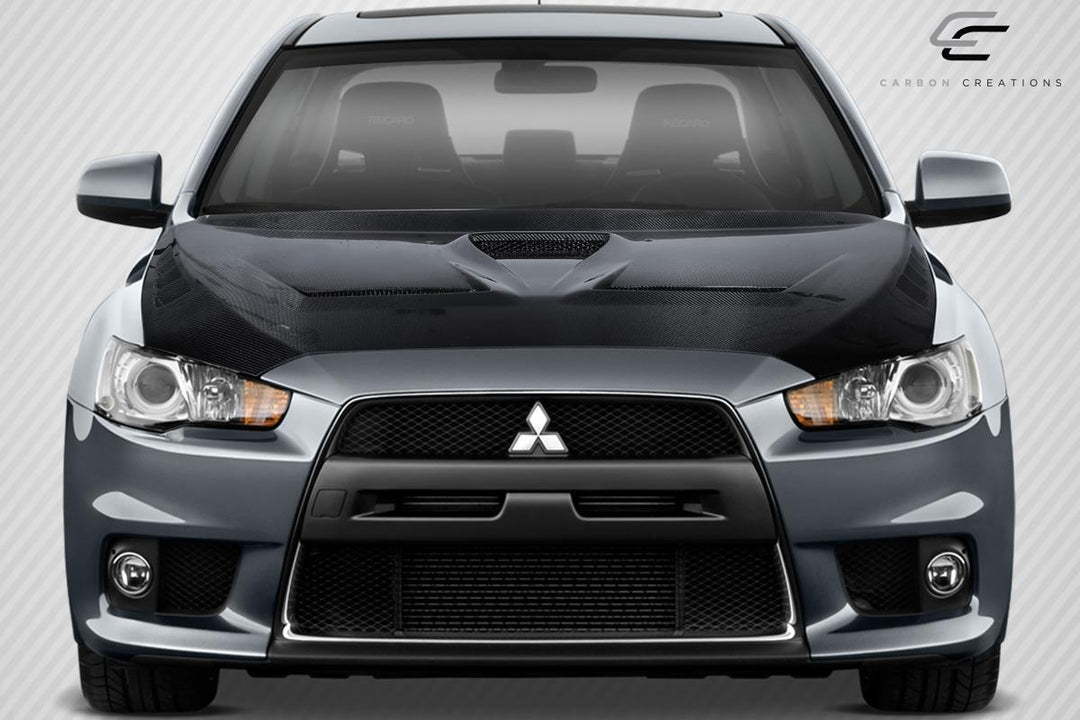 Extreme Dimensions Carbon Creations DriTech Race Hood - 1 Piece - 08-17 Lancer / EVO X