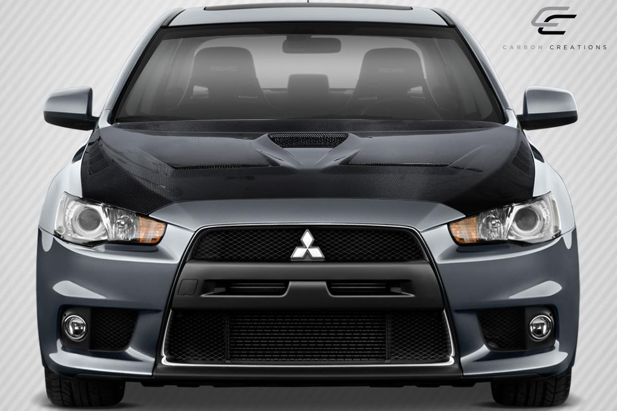 Extreme Dimensions Carbon Creations DriTech Race Hood - 1 Piece - 08-17 Lancer / EVO X