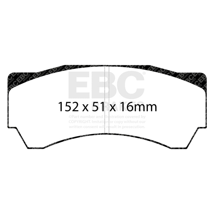 EBC Racing 2.0L Turbo (FQ400 w/Alcon Caliper) RP-X Front Brake Pads for EVO 8