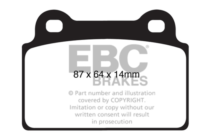 EBC Racing 2.0L Turbo (1 Piece Rotor) RP-X Rear Brake Pads for EVO X
