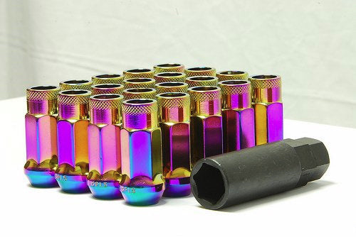 Muteki SR48 Neon Chrome Lug Nuts Open End 12x1.50