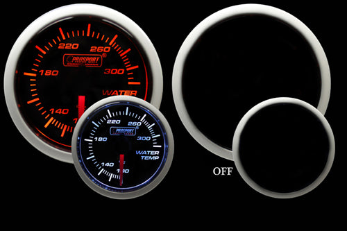 ProSport 52mm Electric Water Temperature Gauge Amber/White