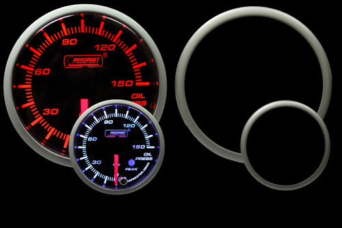 ProSport Premium 60mm Electric Oil Pressure Gauge Amber/White