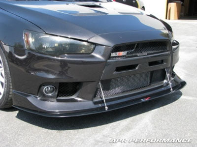 APR Carbon Fiber Front Splitter with Rods - EVO X w/Factory Aero Lip