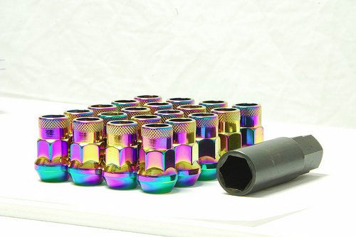 Muteki SR35 Neon Chrome Lug Nuts Close End 12x1.50