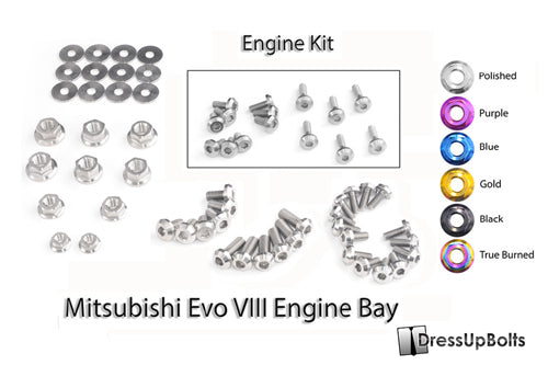Dress Up Bolts Titanium Engine Kit - EVO 8